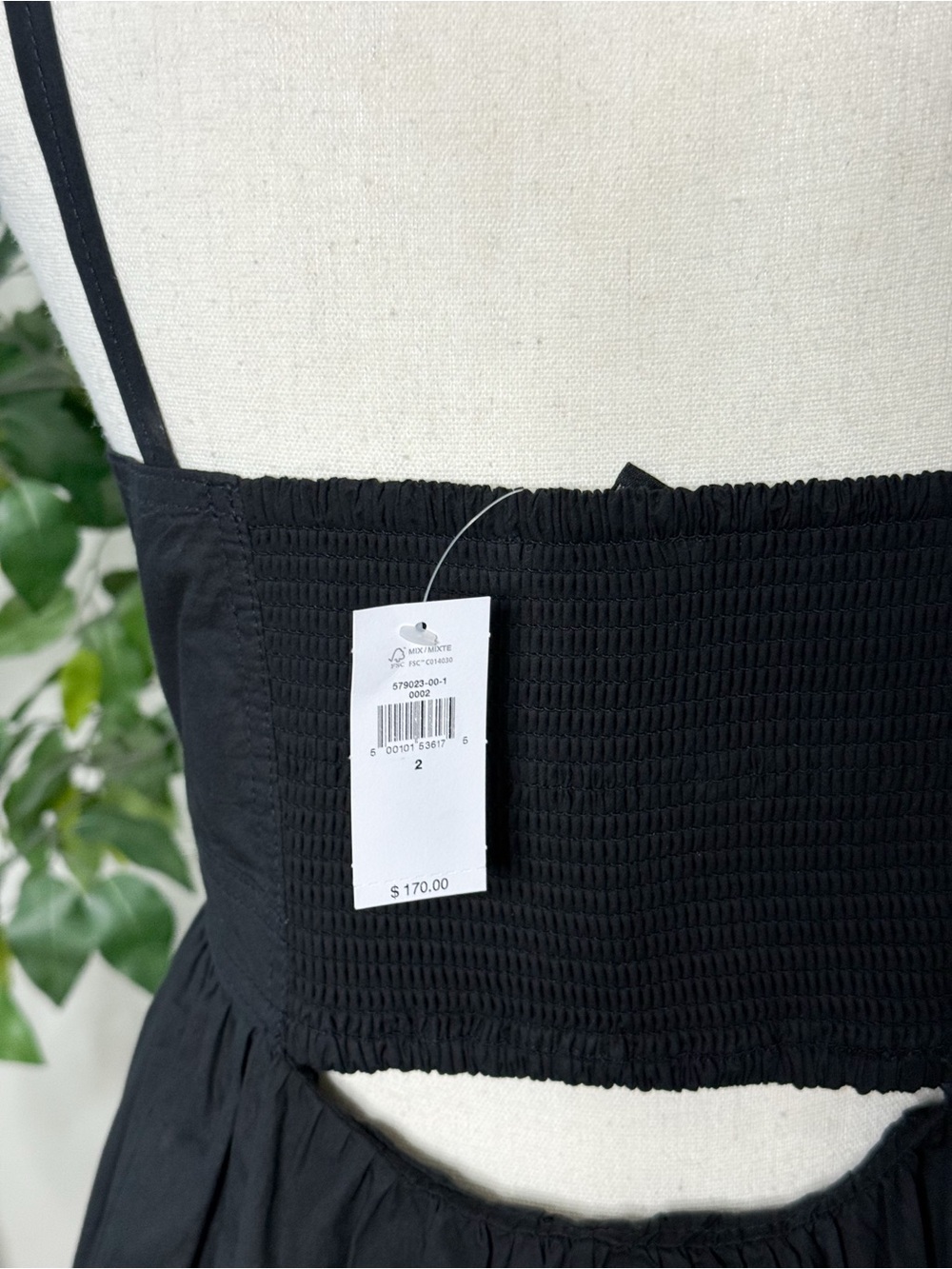 NWT Banana Republic Black Cotton Maxi Dress Size 2 - Picture 9 of 13